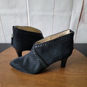 Life Stride Giada Women’s Ankle Booties, Sz 8W, Black, Zip-up Back, Dress Heels.